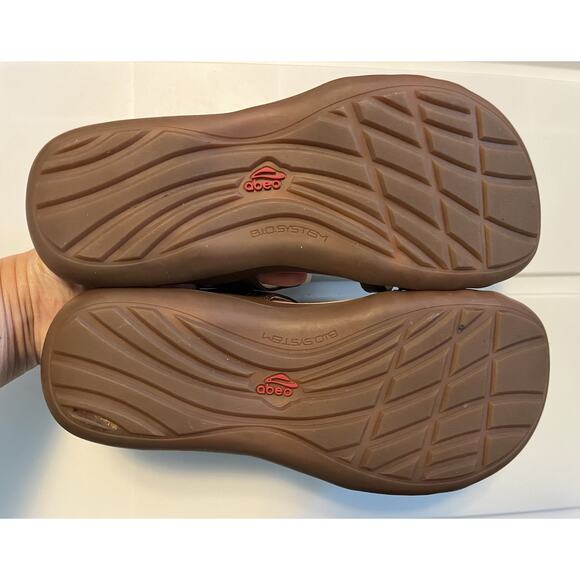 Abeo Women's Brynn Sandals Brown Leather Animal Print Size 8N Orthotic Comfort - Picture 10 of 10